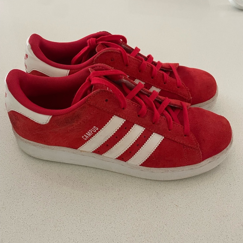 adidas Campus Red and White Men's Shoes